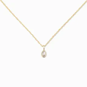 0.15ct Rose Cut Diamond Bezel Set Charm Necklace, 14k Yellow Gold (One of a kind)