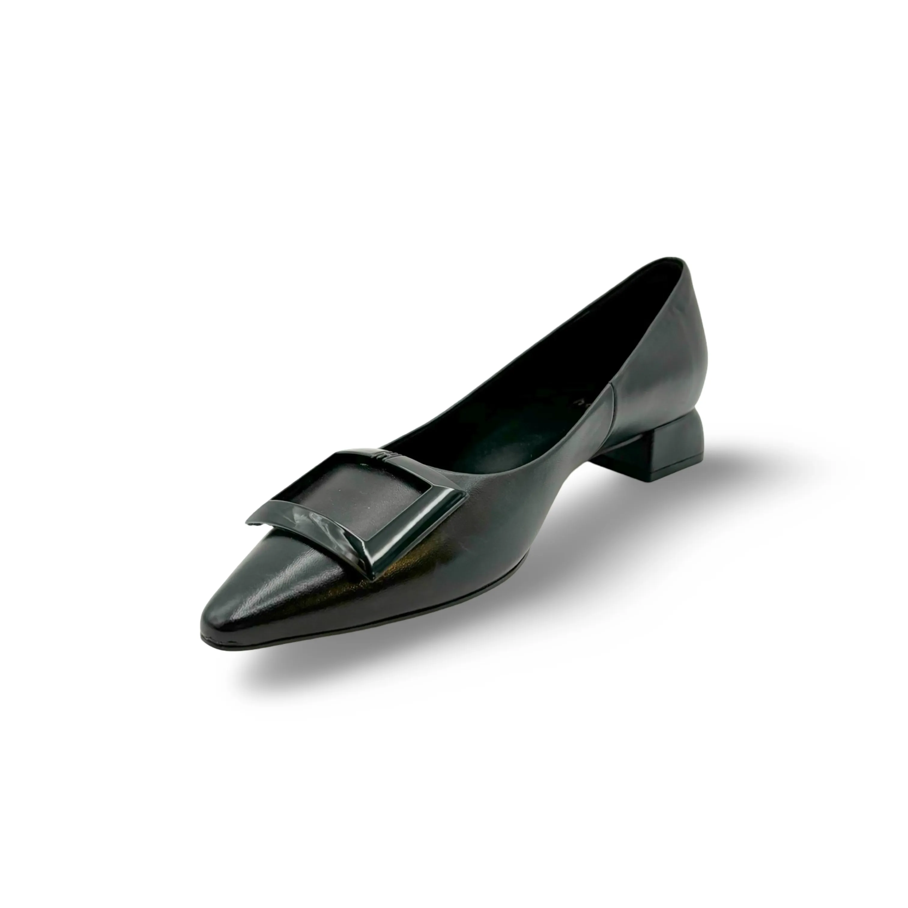 102220 Holly Black Leather Flat