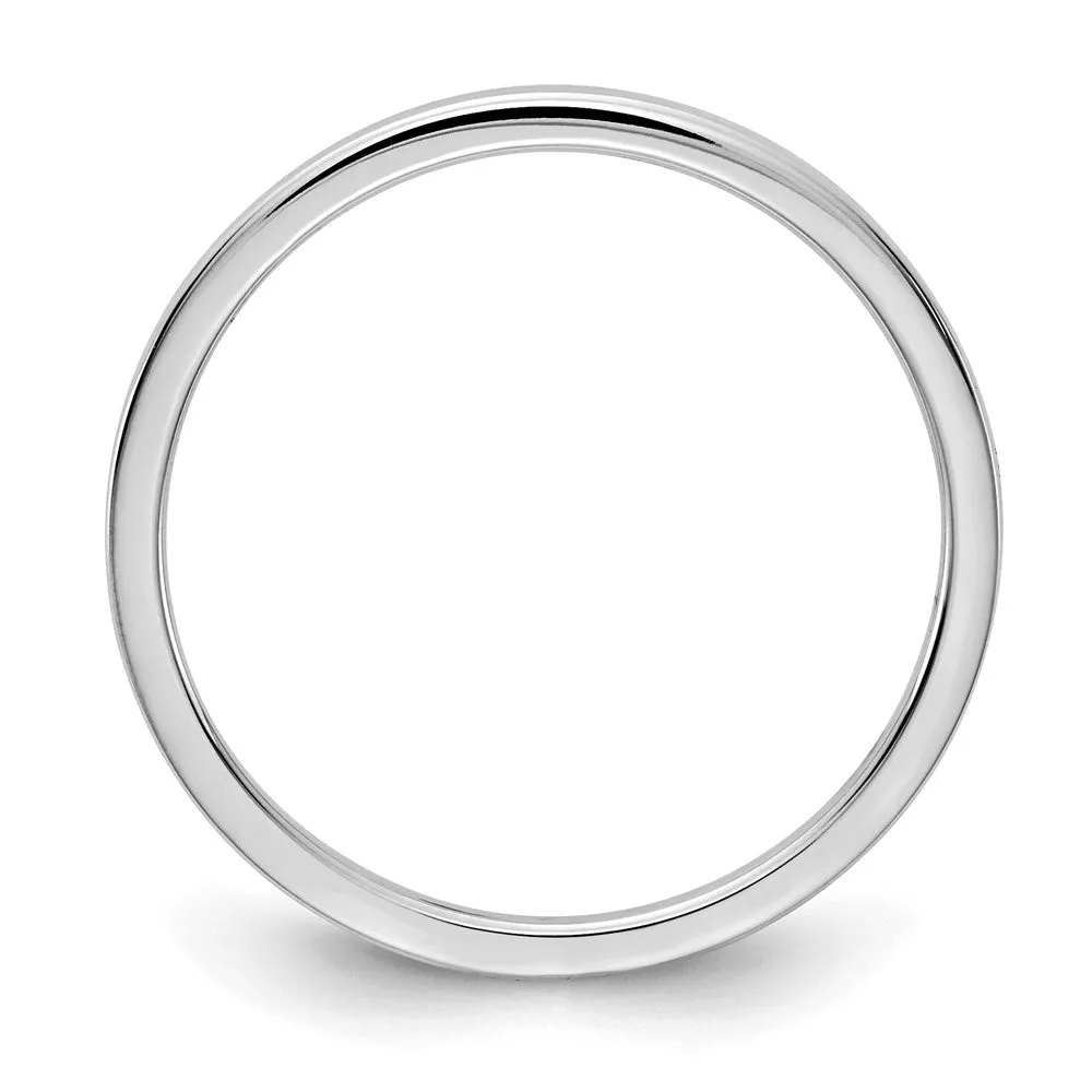 Polished Flat Stackable Band in 1.2mm 10k White Gold