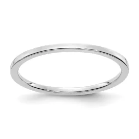 Polished Flat Stackable Band in 1.2mm 10k White Gold