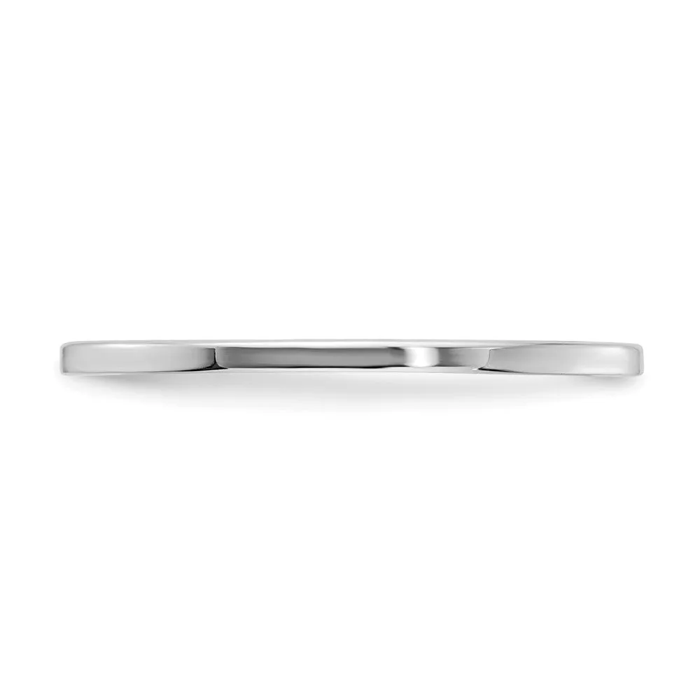 Polished Flat Stackable Band in 1.2mm 10k White Gold