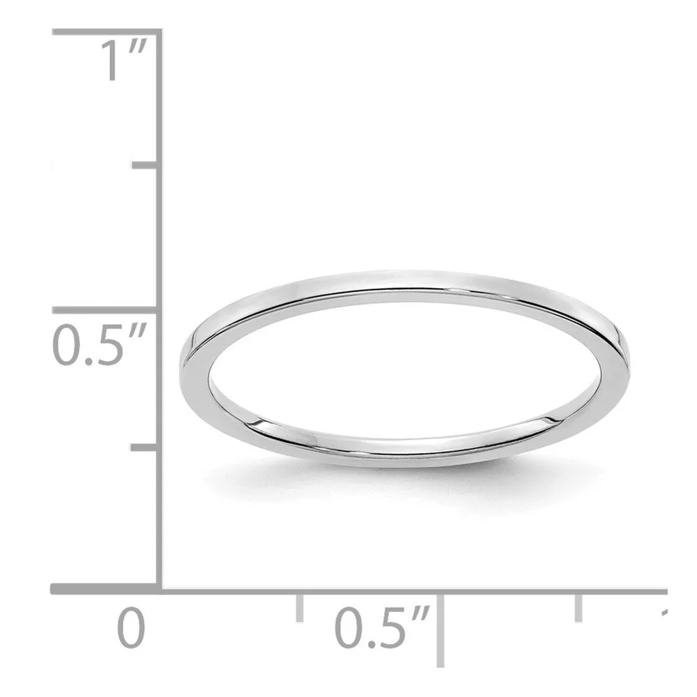 Polished Flat Stackable Band in 1.2mm 10k White Gold