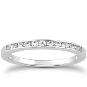 14k White Gold Channel Set Diamond Wedding Ring Band Set 1/3 Around-rxd86026y28bt