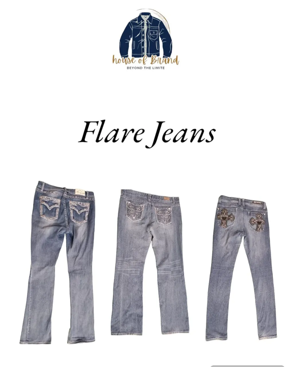 15 pcs grade AB flare jeans