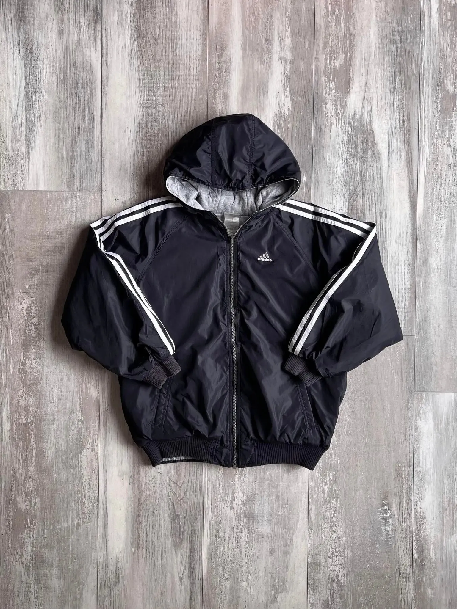 1990s Adidas Three Stripes Reversible Jacket - XS