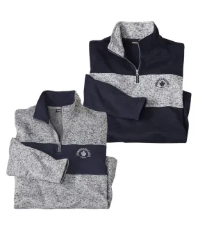 2-Pack Men's Zip Neck Sweaters