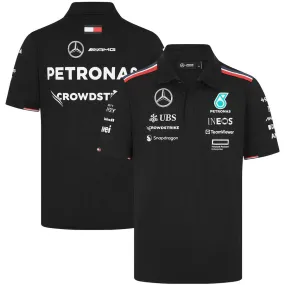 2024 Mercedes AMG Petronas Formula 1 Team Official Polo Shirt - Black