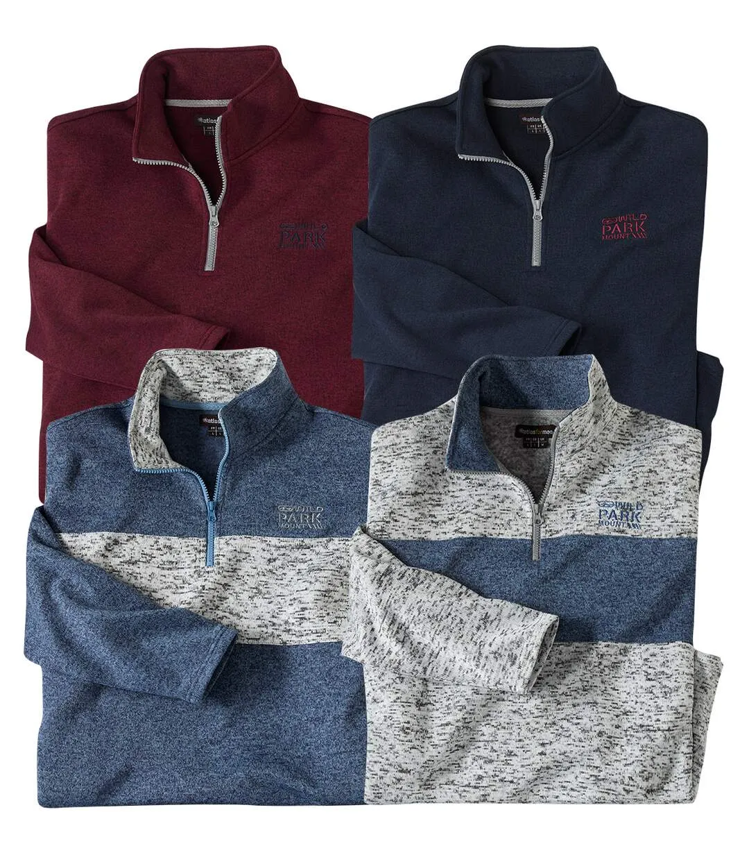 4-Pack Men's Brushed Fleece Sweaters