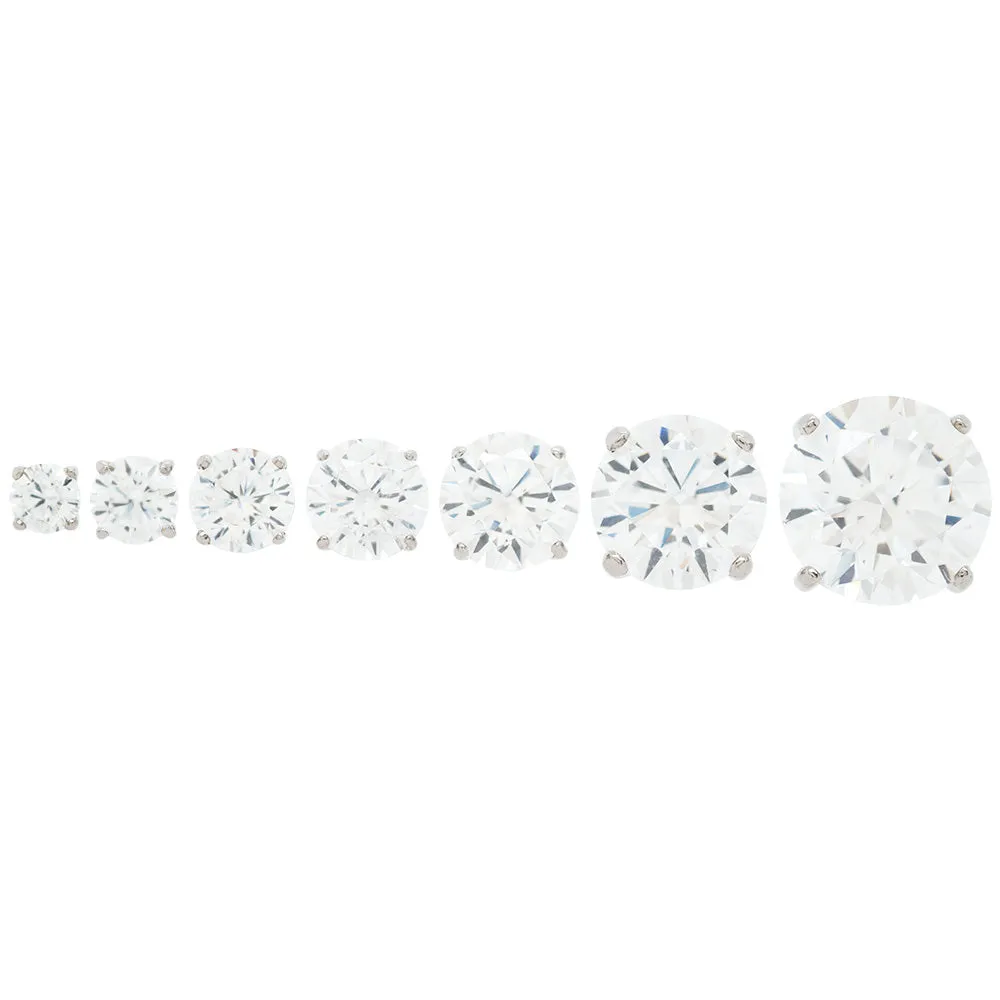 4mm Tiffany Prong-Set Brilliant-Cut Gem - on flatback