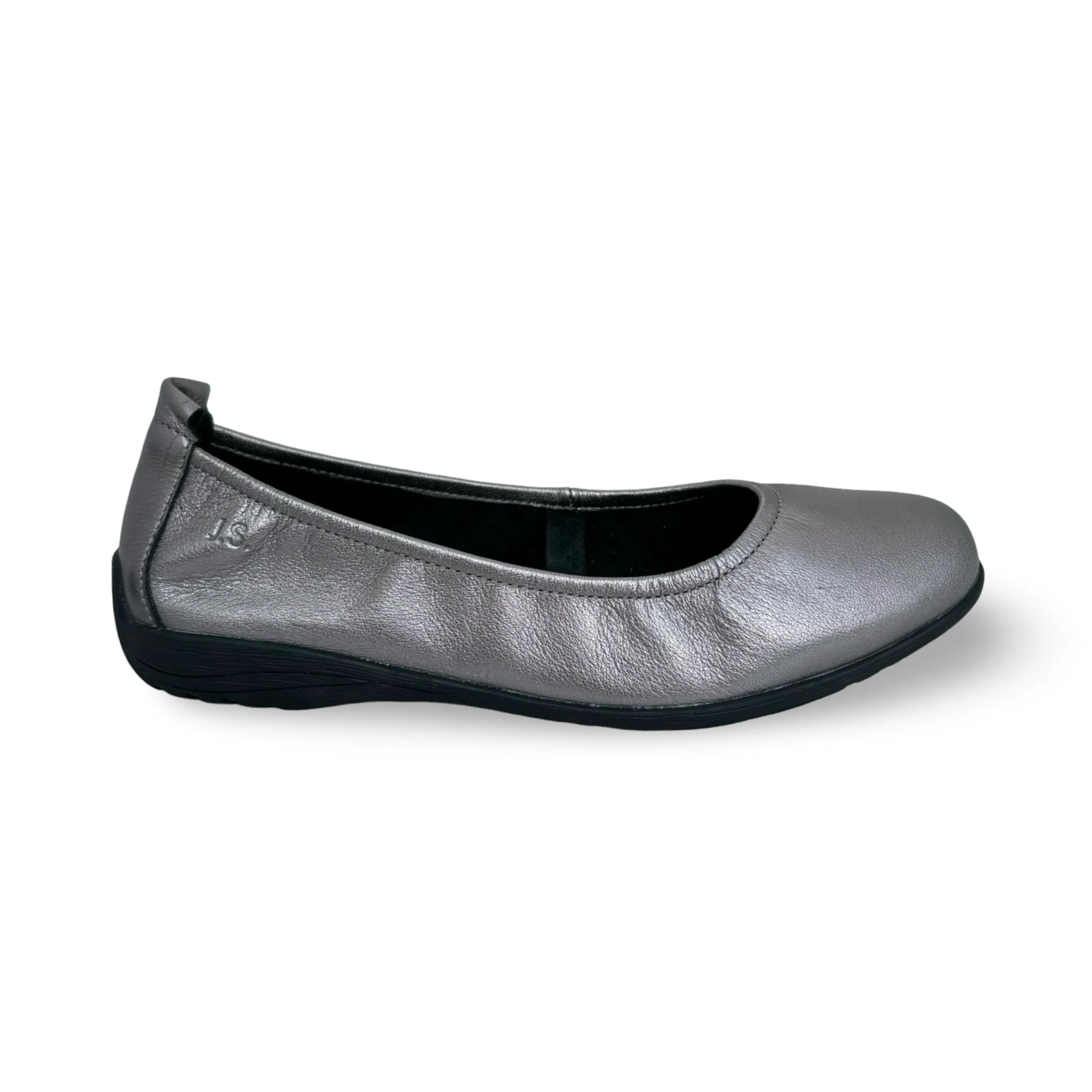 74801 Pewter Metallic Leather Flat