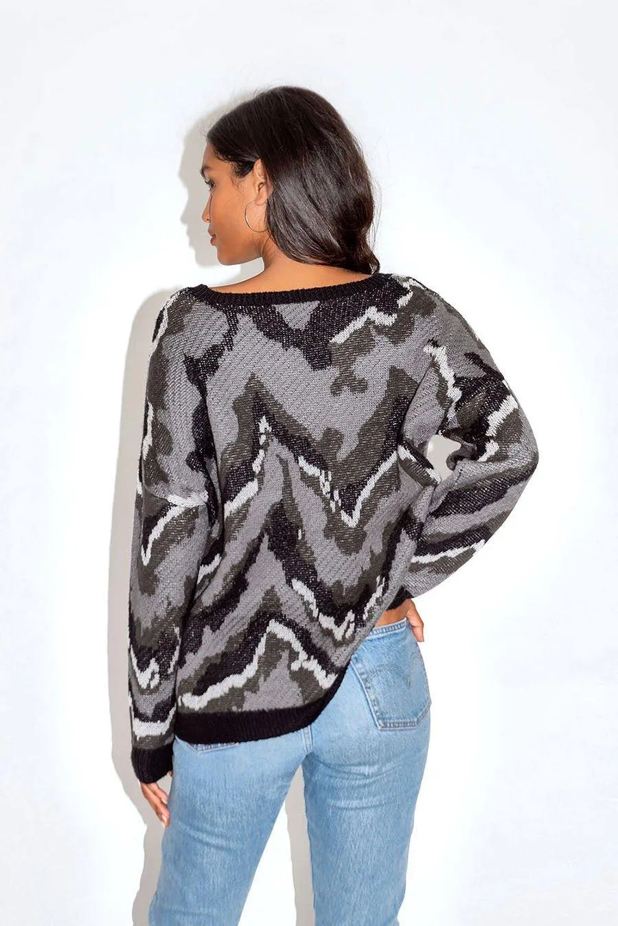 Abstract Grey Tones Jumper - Shop Liquorish's Collection