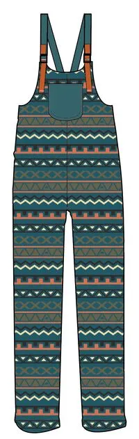 Ace Polar Fleece Dungarees - Retro Geo Mediterranean Google-friendly