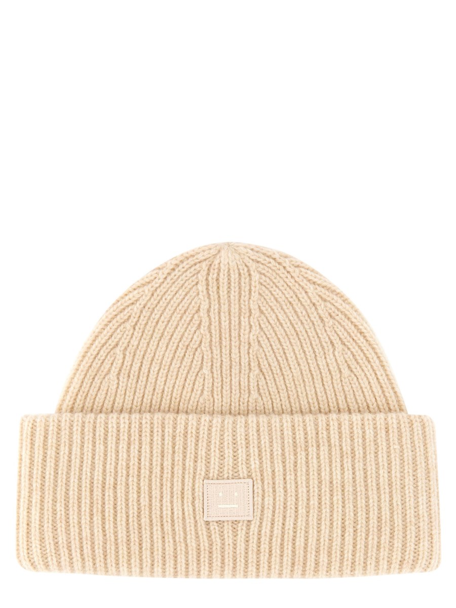 Acne Studios Beanie Hat Patch Face Black