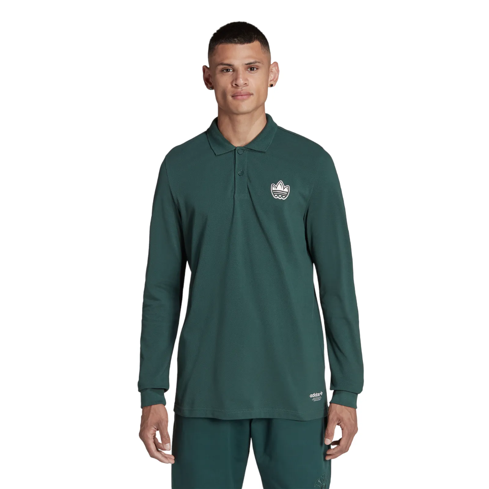 adidas Originals Graphics Campus Long Sleeve Polo Shirt - Green