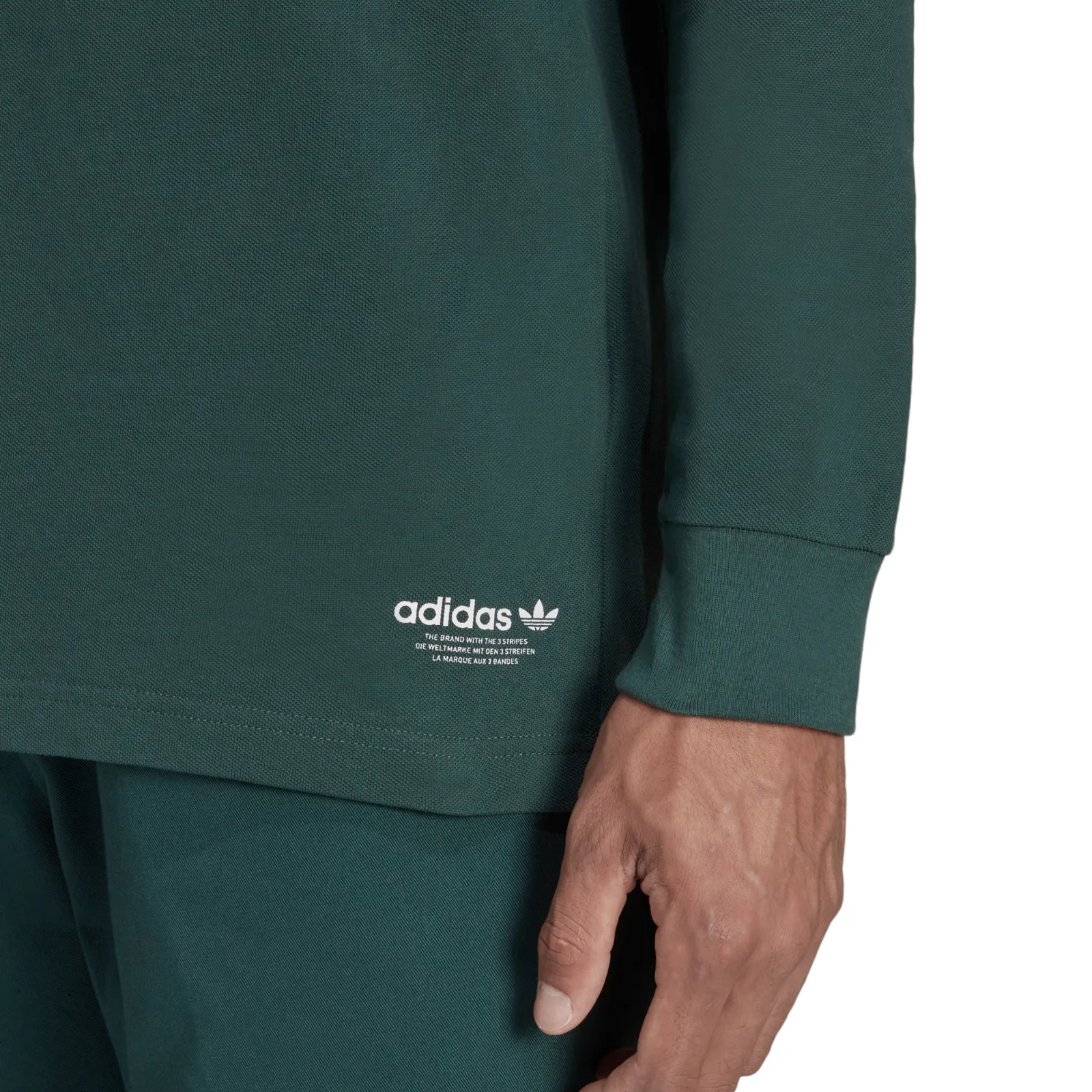 adidas Originals Graphics Campus Long Sleeve Polo Shirt - Green