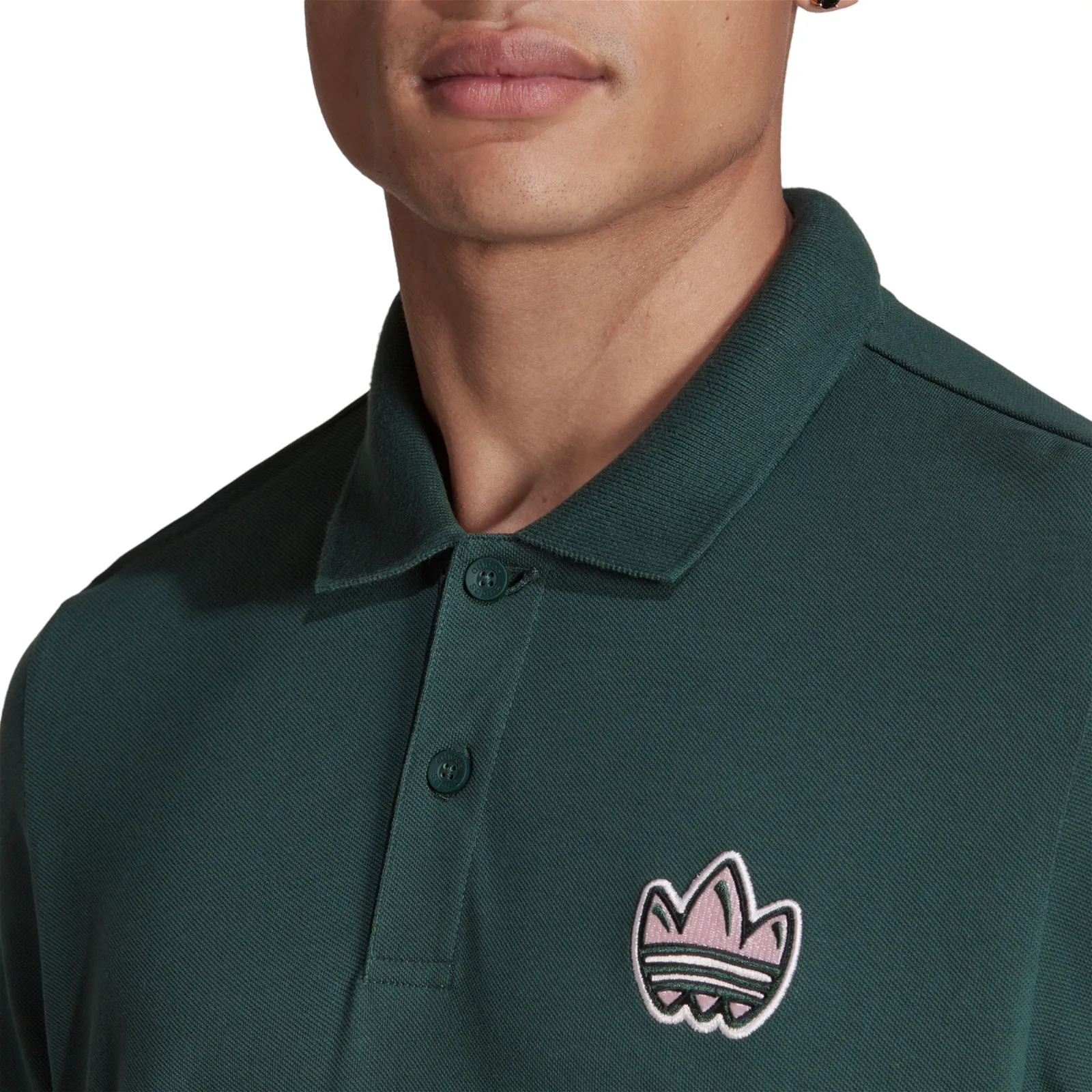 adidas Originals Graphics Campus Long Sleeve Polo Shirt - Green