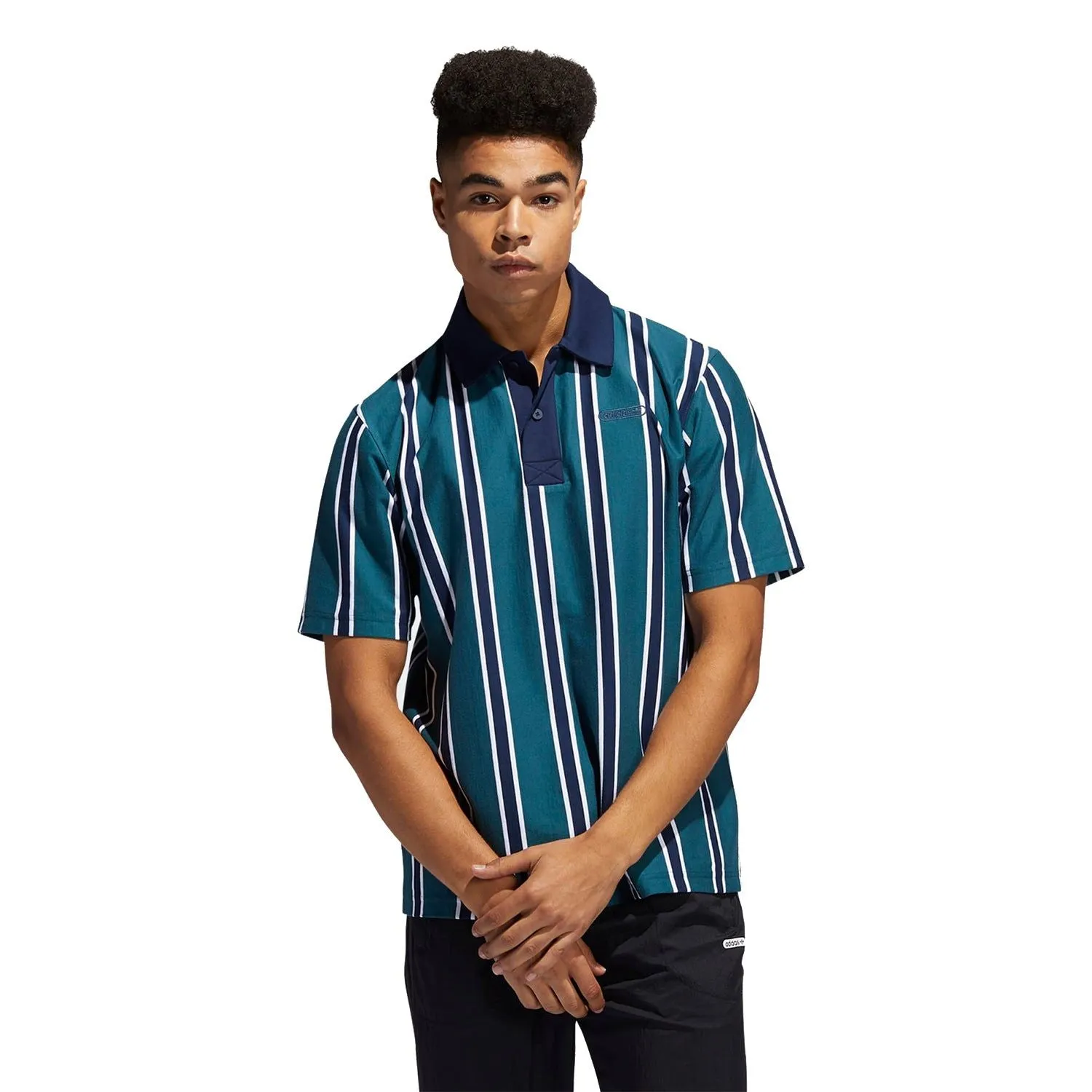 adidas Originals Stripe Polo Shirt - Green