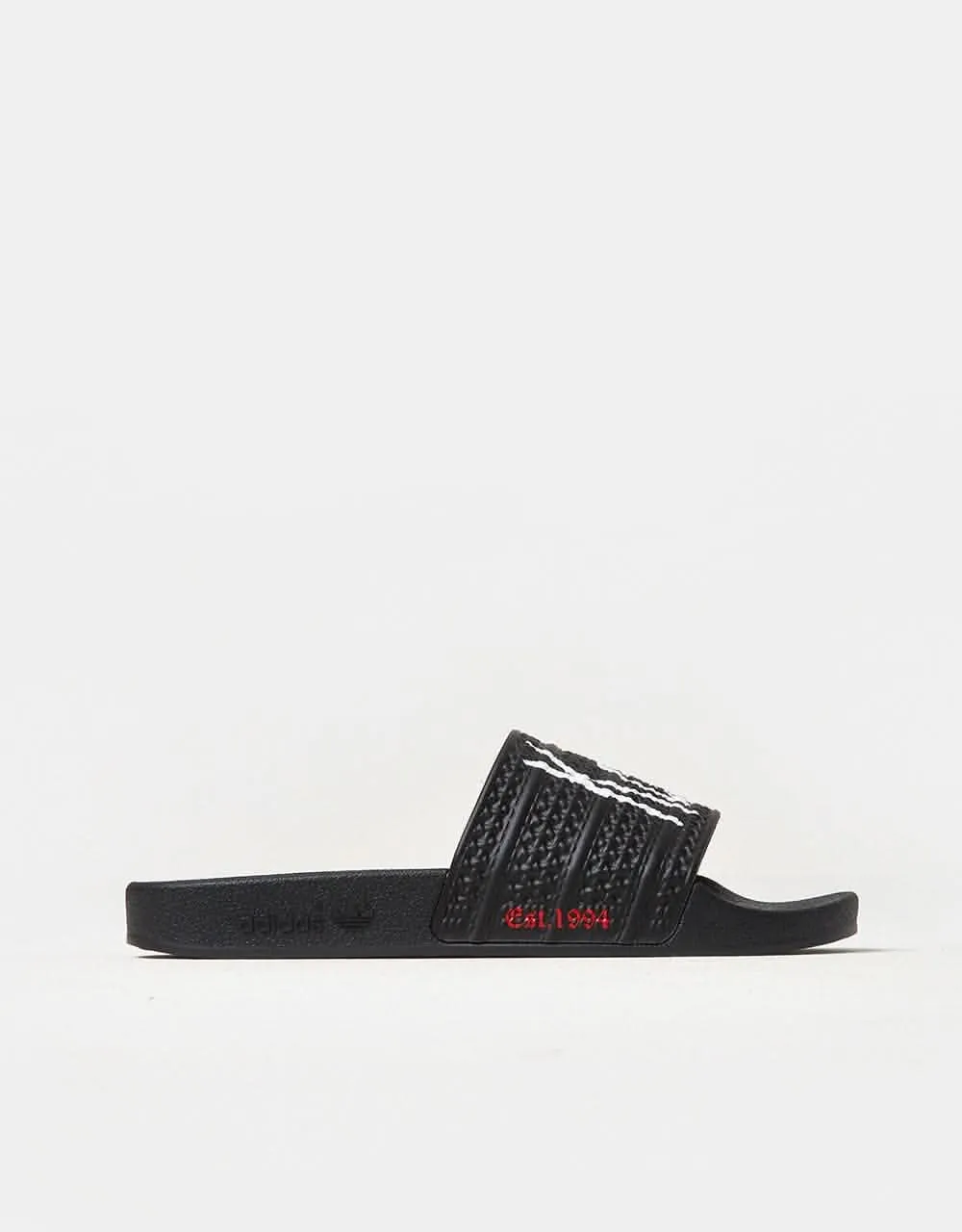 adidas x Korn Adilette Slides - Core Black/White/Better Scarlet