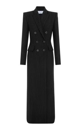 Pinstriped Double-Breasted Wool Coat by Alex Perry