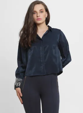 Alison Collar Shirt with Embroidered Details