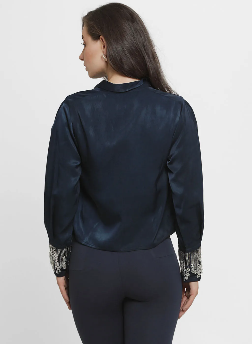 Alison Collar Shirt with Embroidered Details