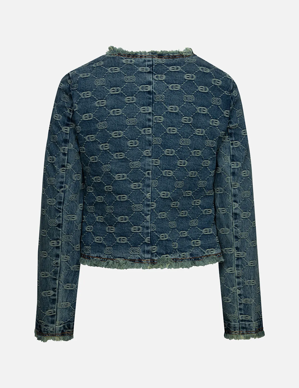 Allover Logo Jacquard Fashion Fit Denim Jacket