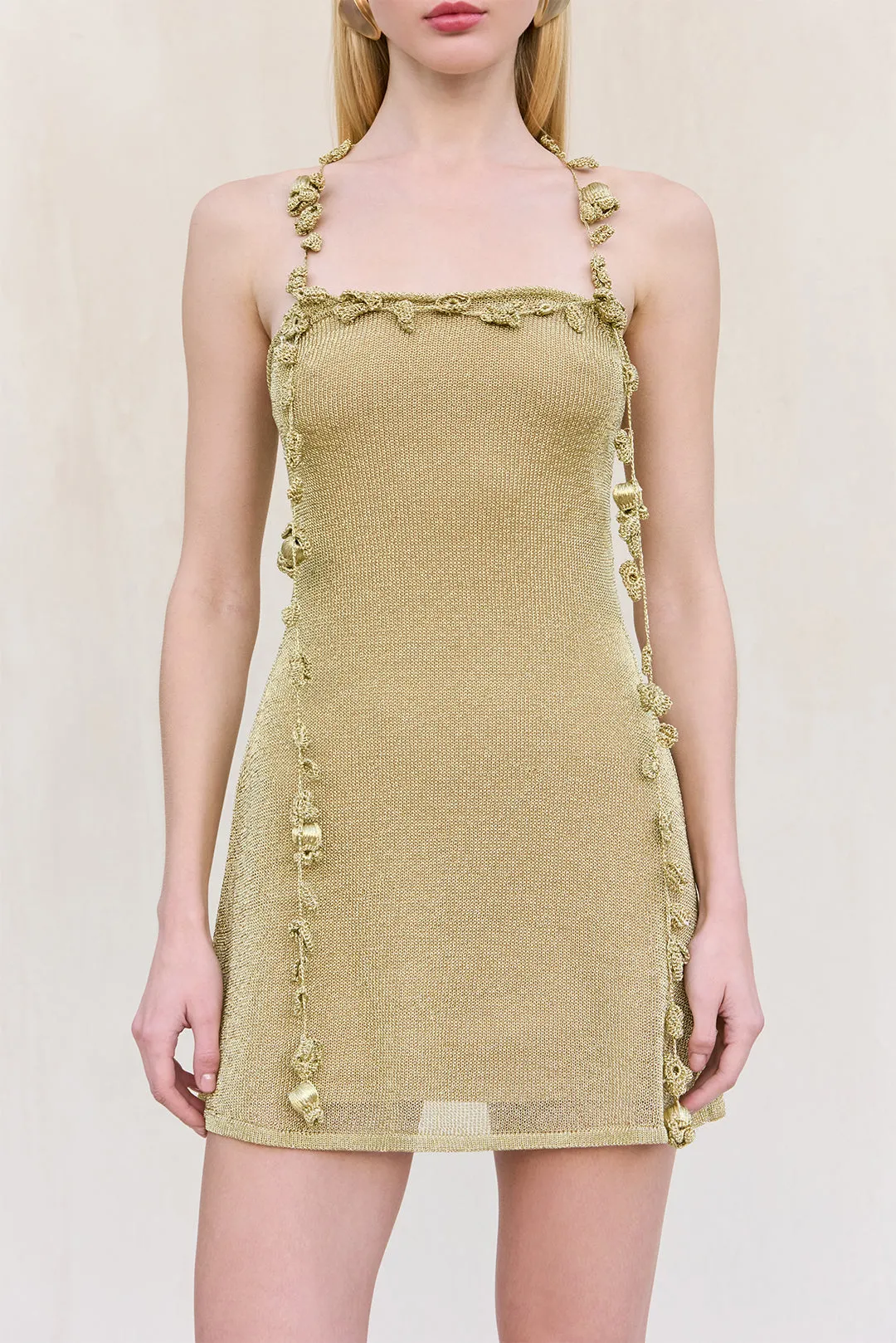 ALONZA KNIT DRESS - GOLD