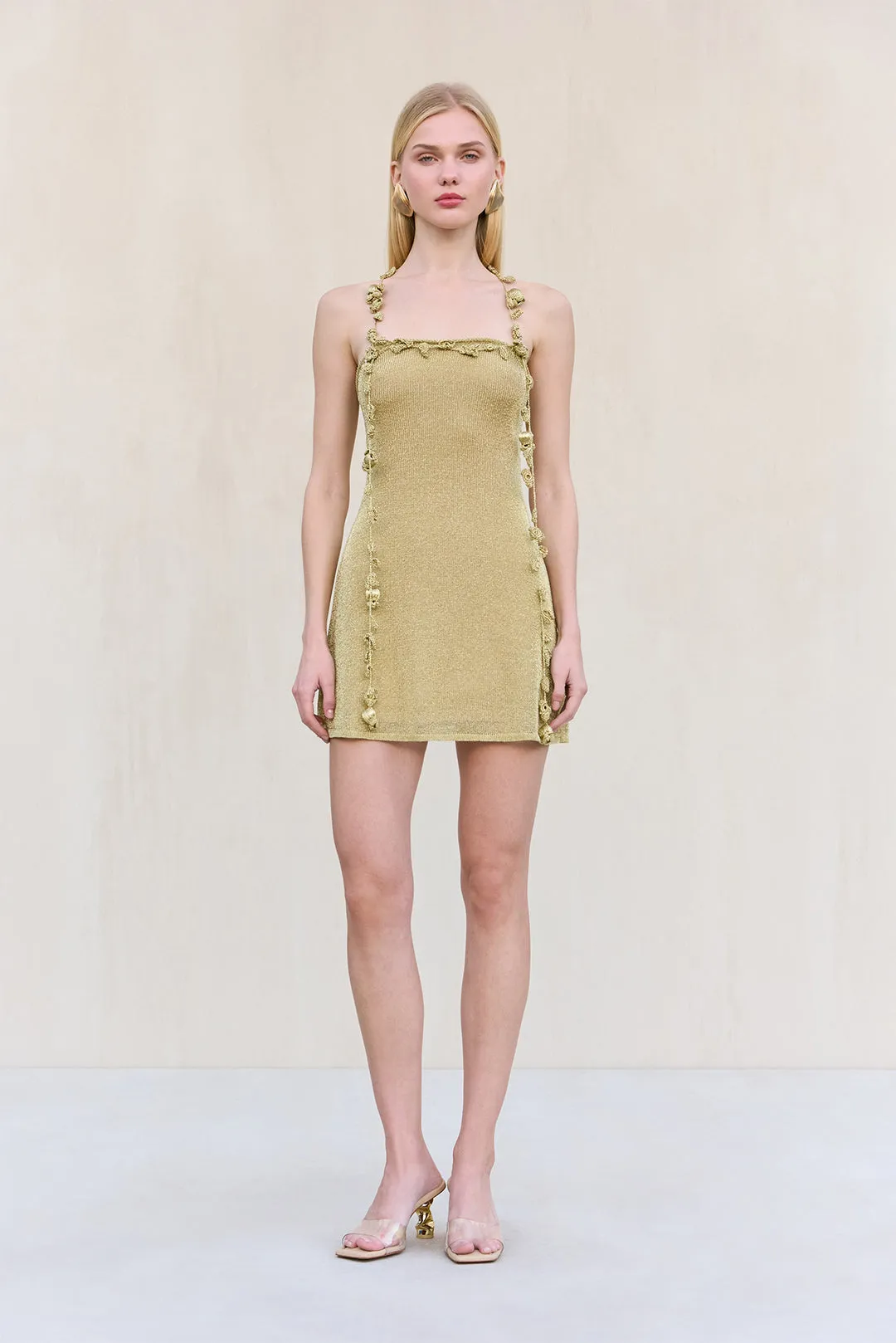 ALONZA KNIT DRESS - GOLD