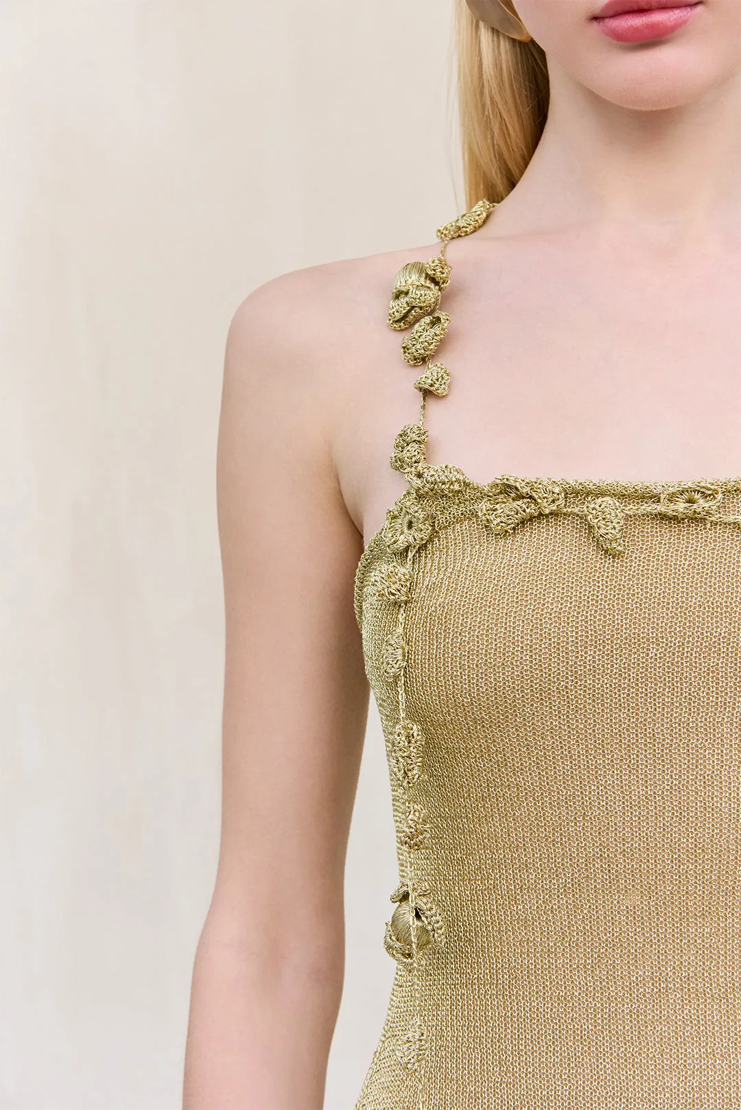 ALONZA KNIT DRESS - GOLD