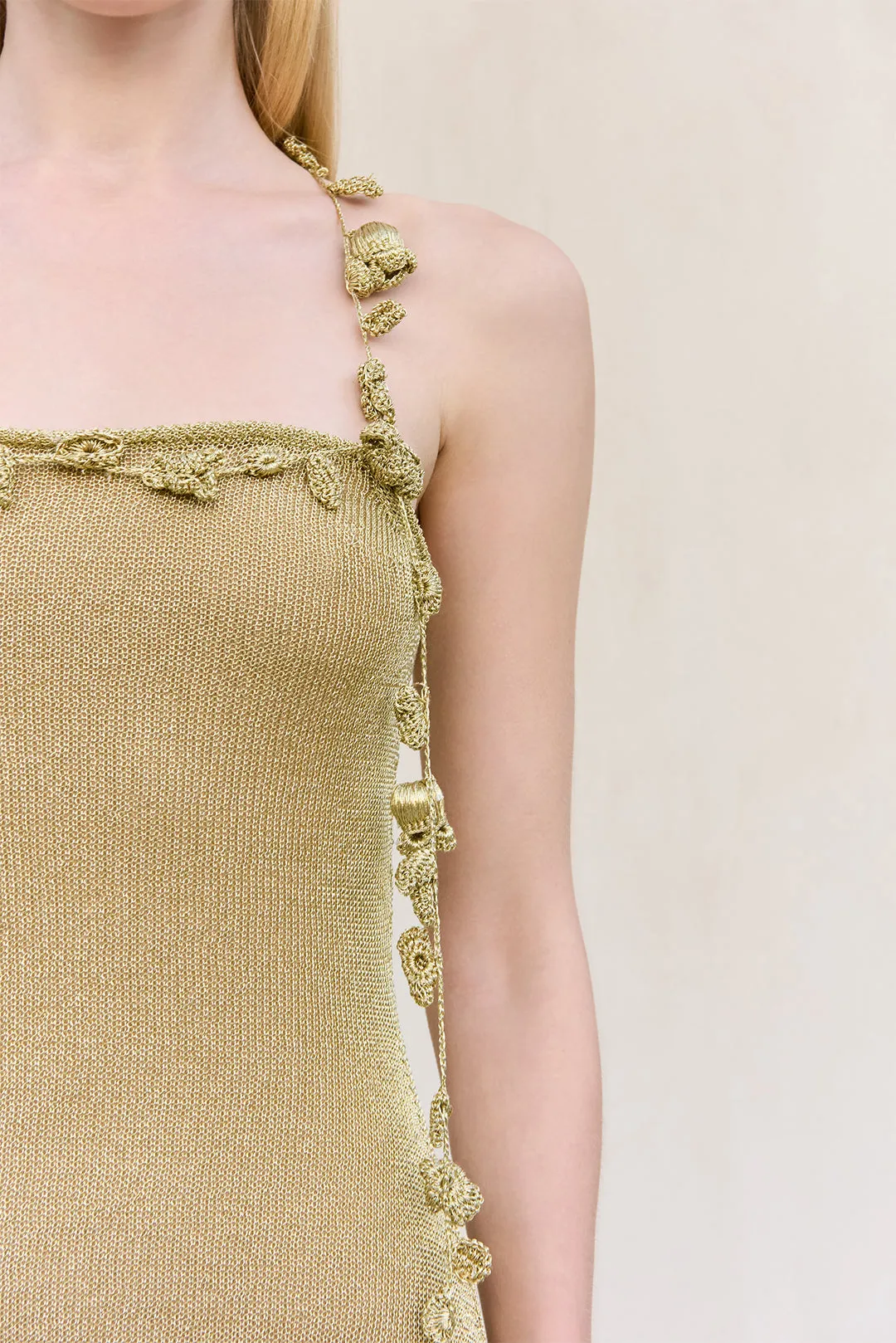 ALONZA KNIT DRESS - GOLD