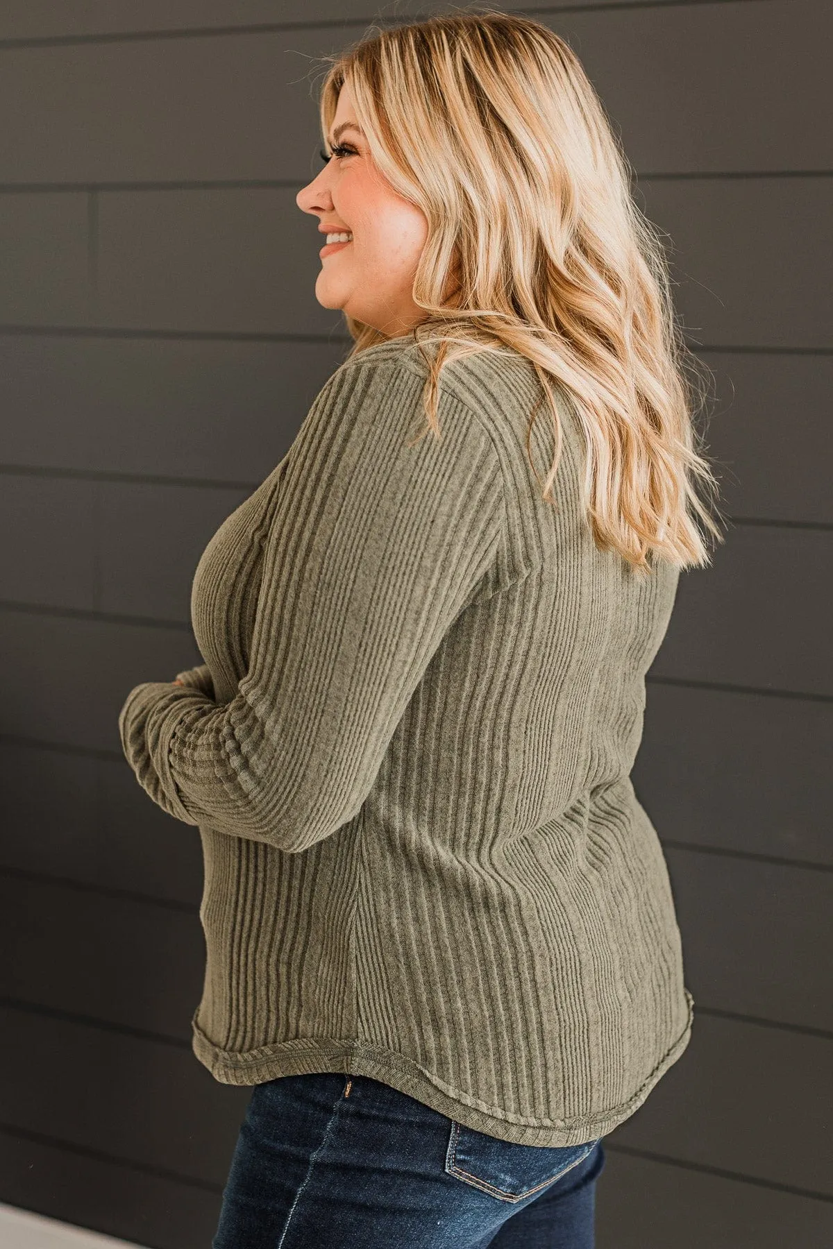 Dark Sage Knit Top - Always Lovable