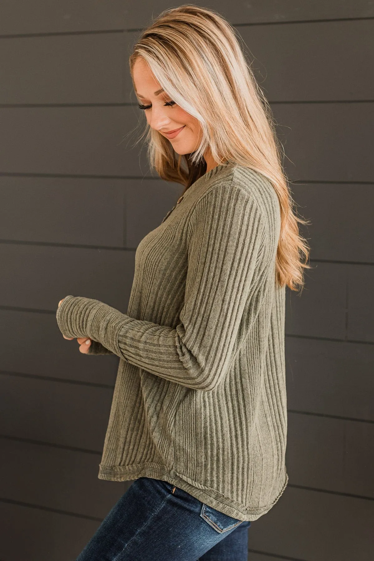 Dark Sage Knit Top - Always Lovable