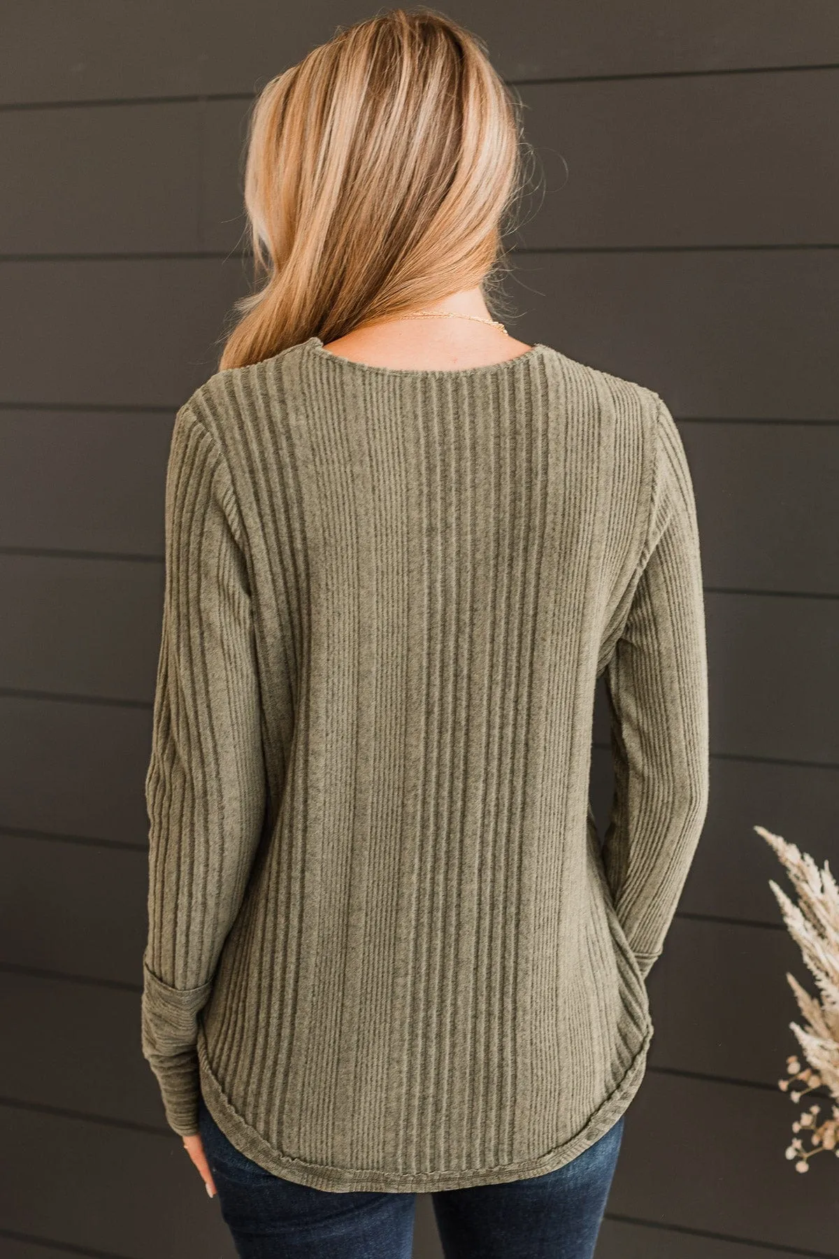 Dark Sage Knit Top - Always Lovable