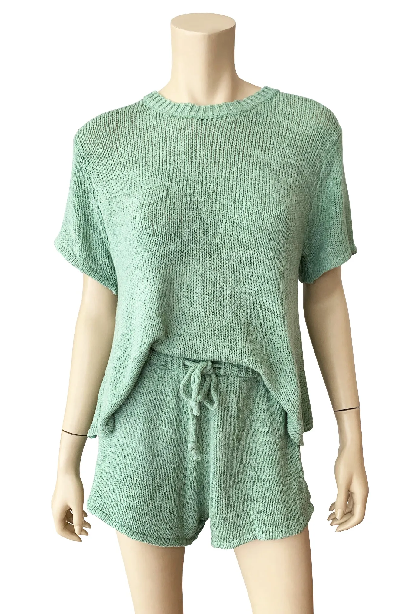 Amber Knit Shorts - Sage