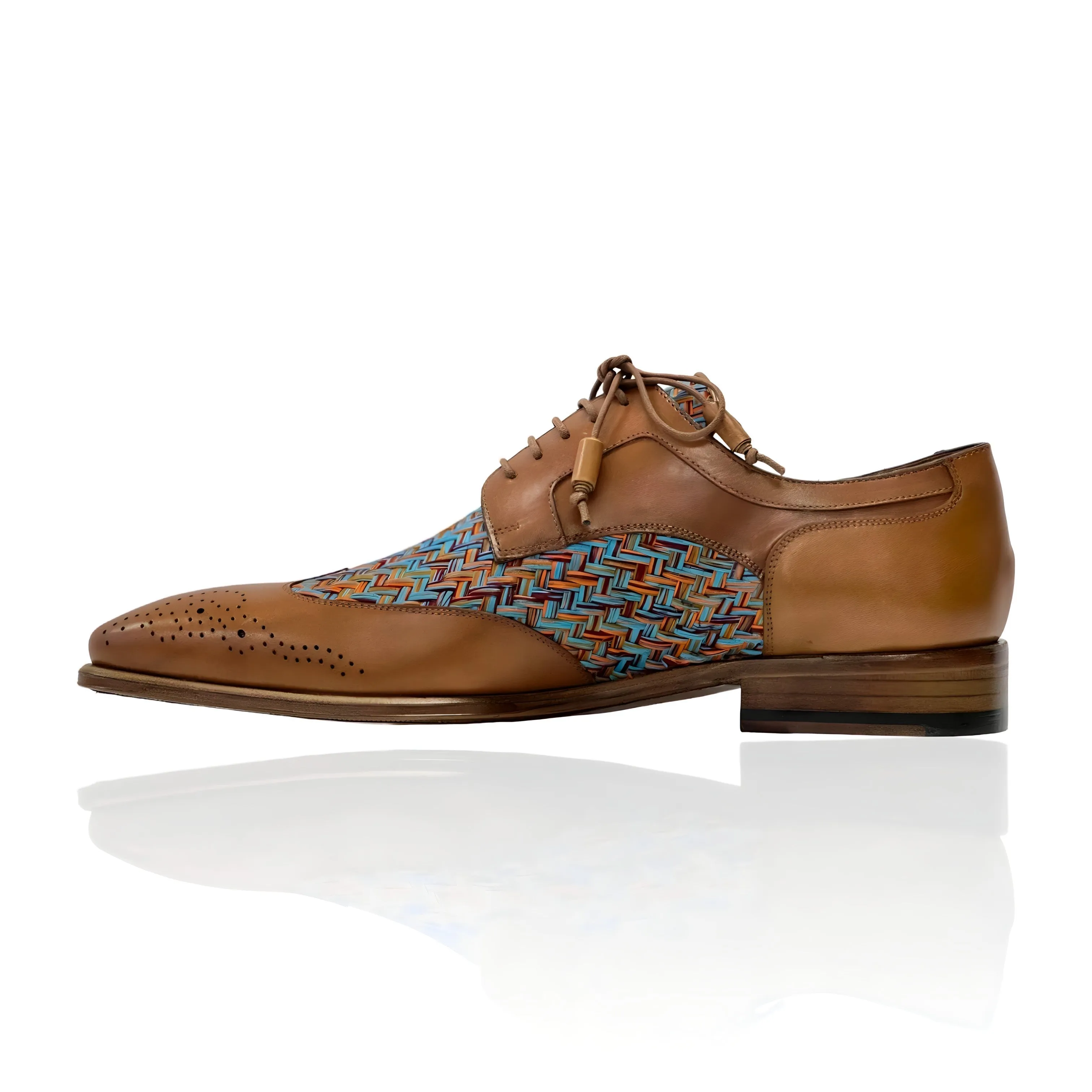 Ambrogio Men's Shoes Multi-Color Fabric / Calf-Skin Leather Dress/ Formal Derby Oxfords (AMZ1010)