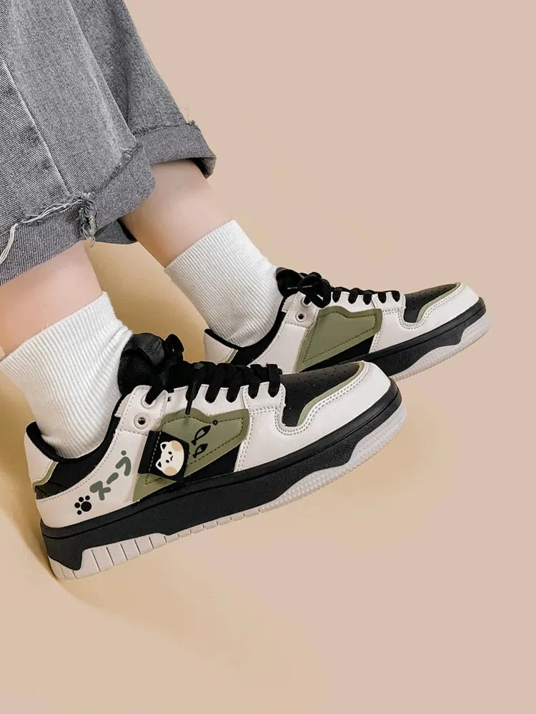 Amy and Mai Mai low-top sneakers for women Japanese cute student retro mandarin duck color matching flat sports and casual shoes