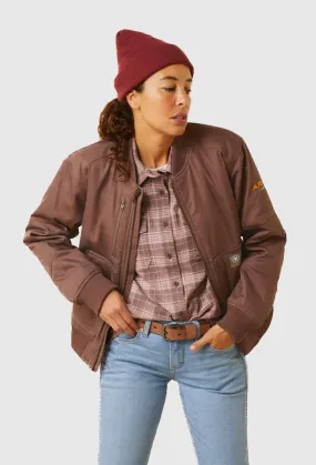 Ariat Ladies' Rebar DuraCanvas Bomber Jacket in Peppercorn