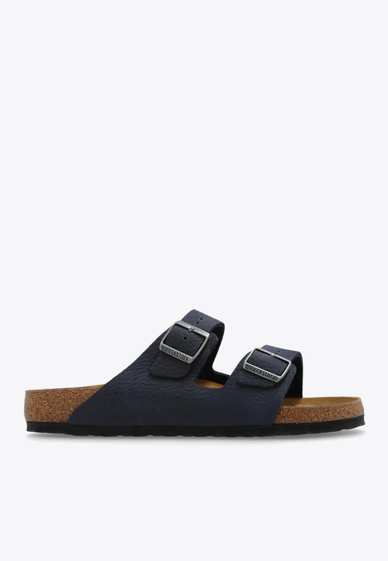 Arizona Two-Strap Grained-Leather Slides