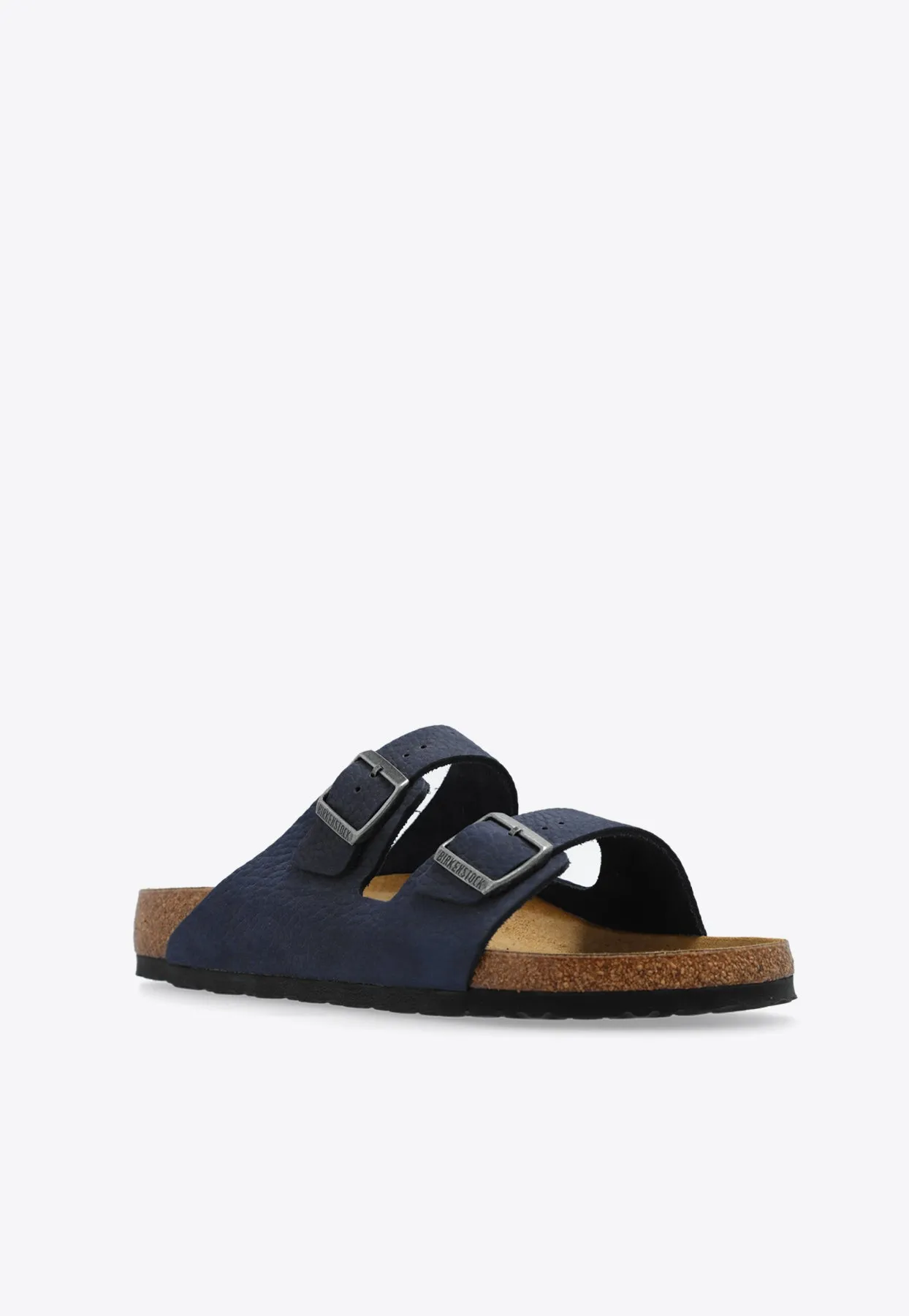 Arizona Two-Strap Grained-Leather Slides