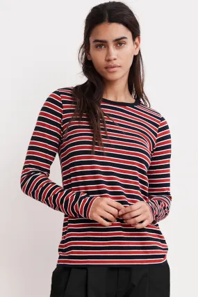 ARTY KNIT STRIPE CREW NECK TOP IN MULTI