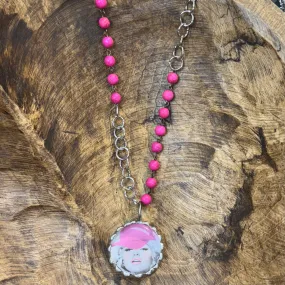 Pink Bead Necklace for Marilyn Hat by ATG