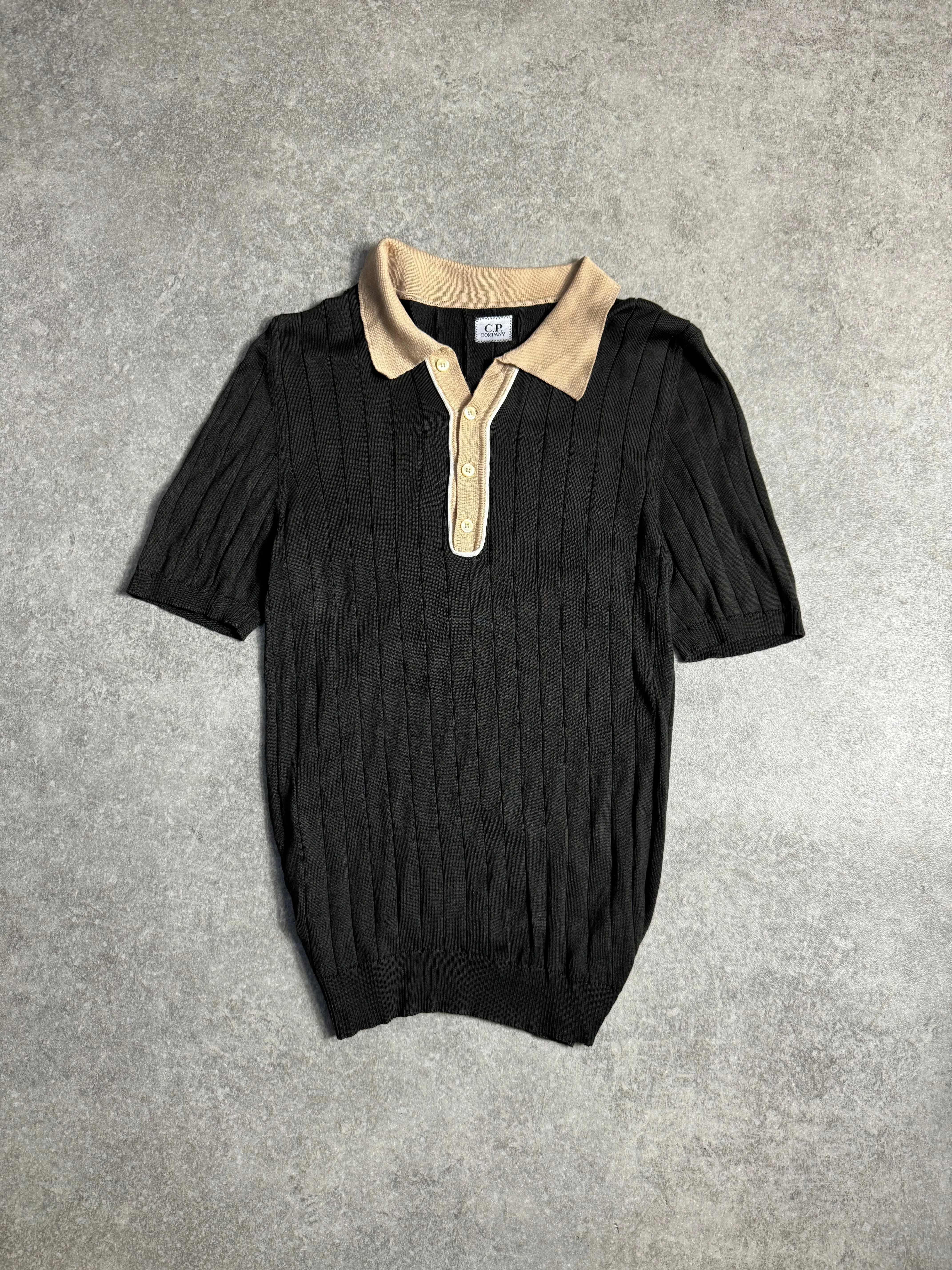 A/W2008 C.P. Company Two-Tone Knitted Polo Shirt