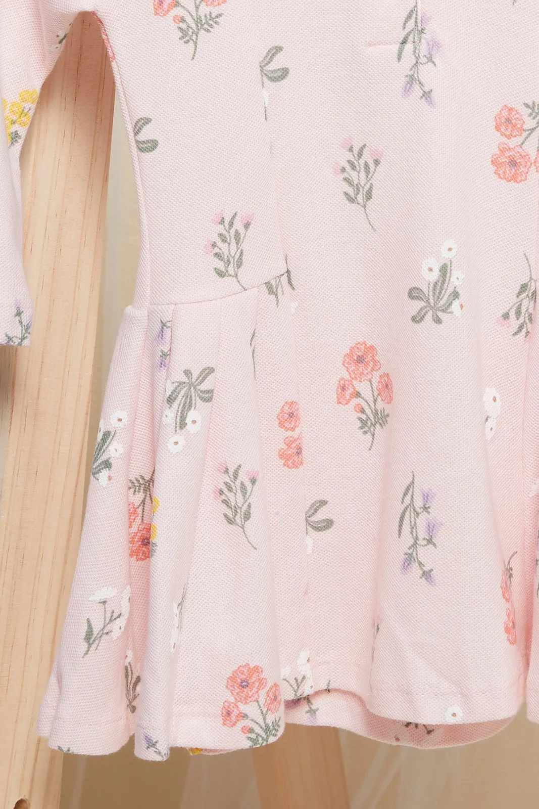 Baby Pink Floral Printed Dress