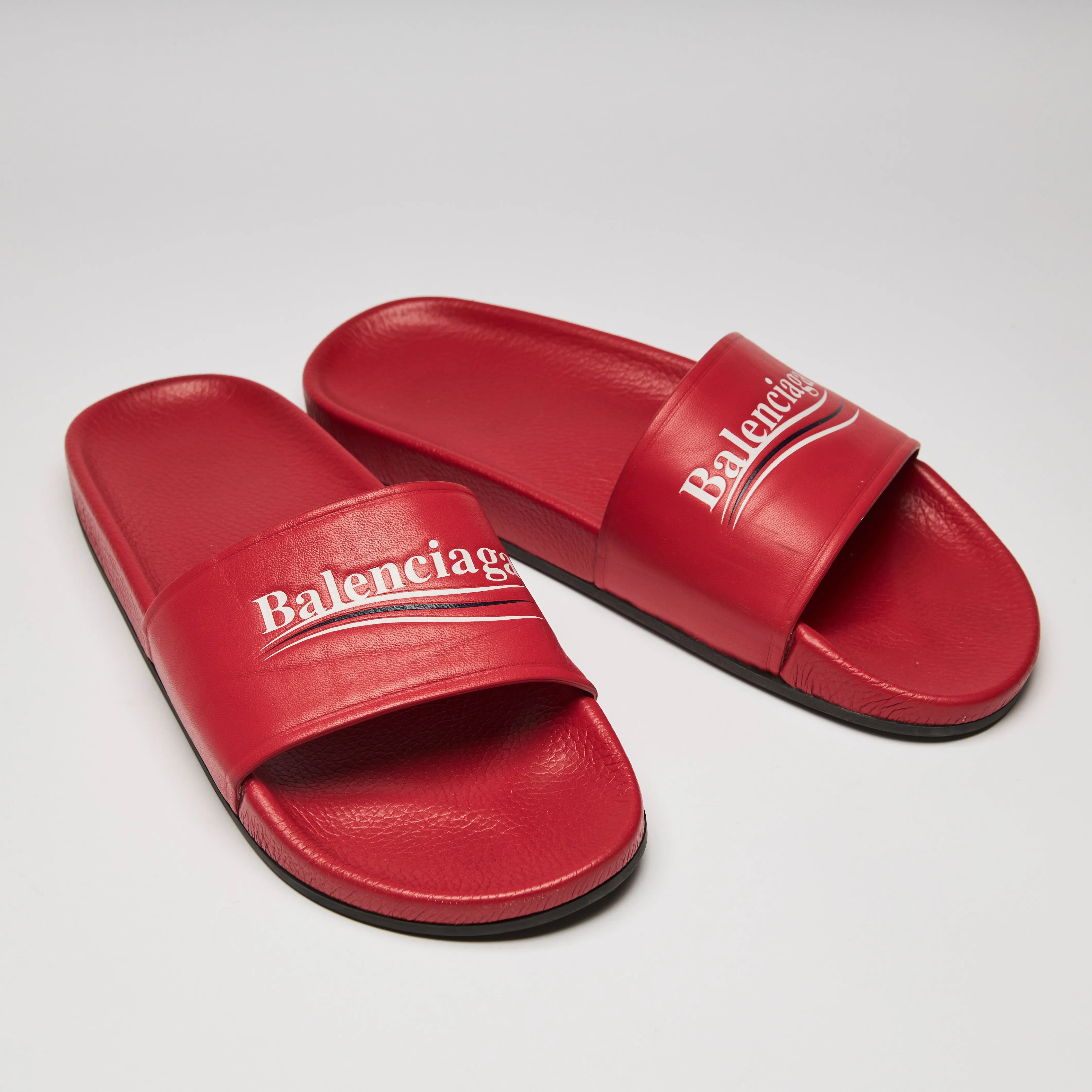 Balenciaga Red Pool Slides Size 41