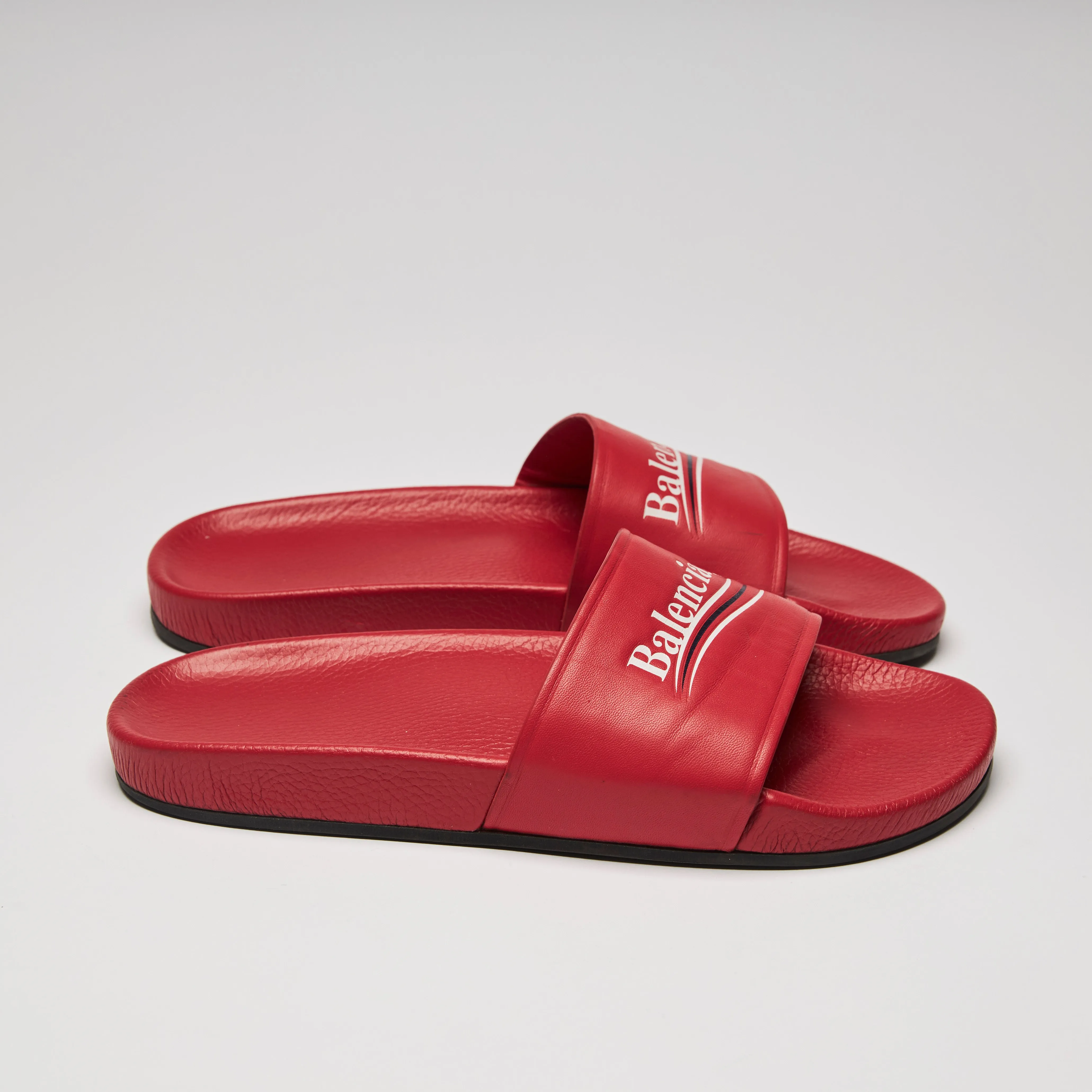 Balenciaga Red Pool Slides Size 41