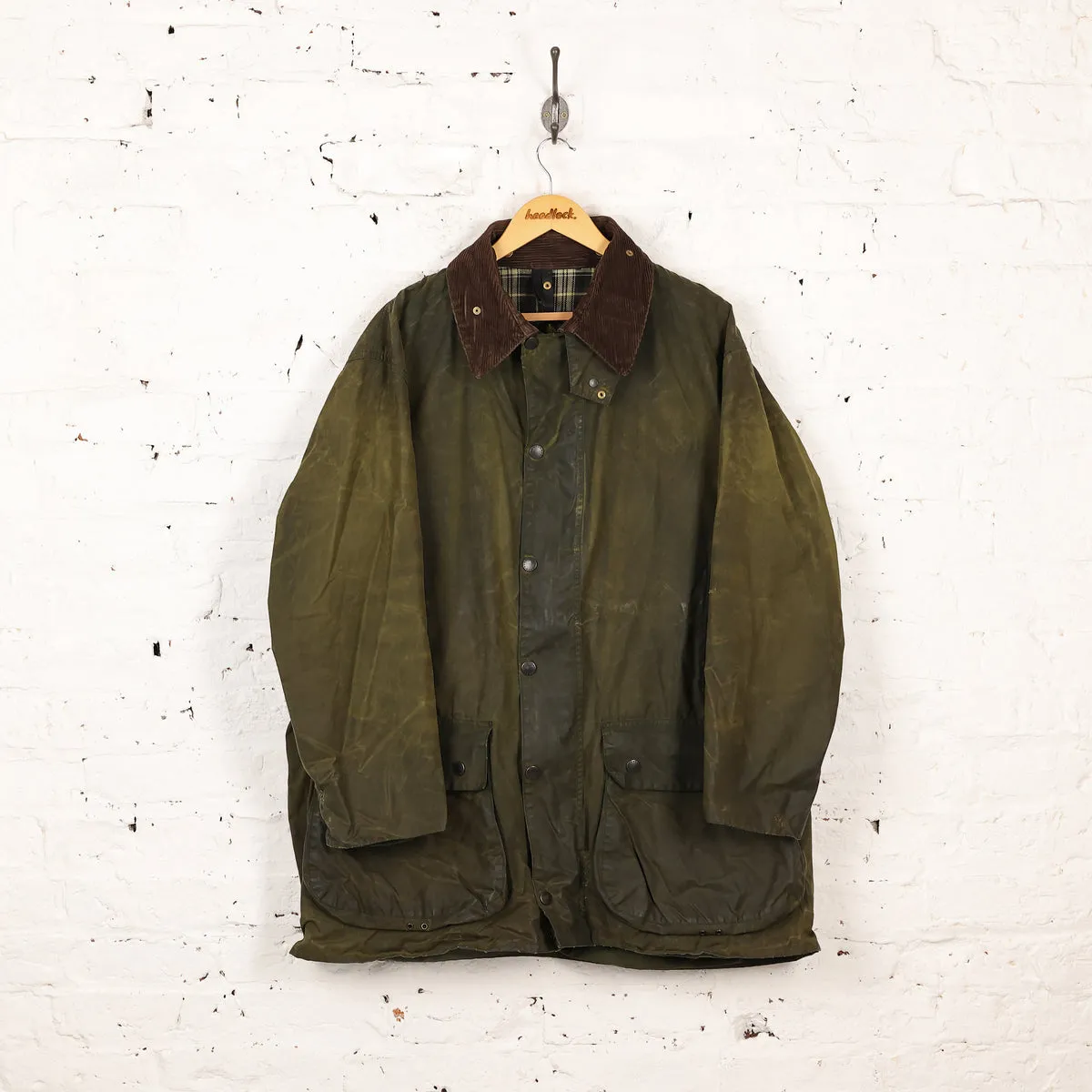 Barbour Border Wax Jacket Coat Green XL