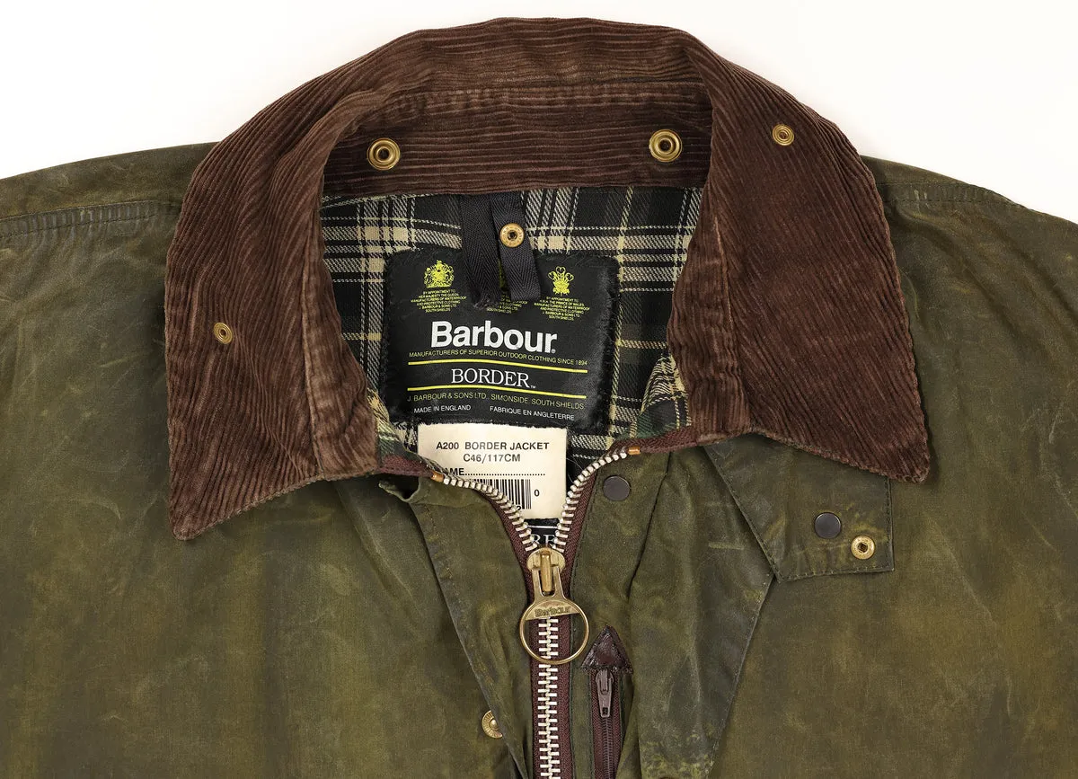 Barbour Border Wax Jacket Coat Green XL