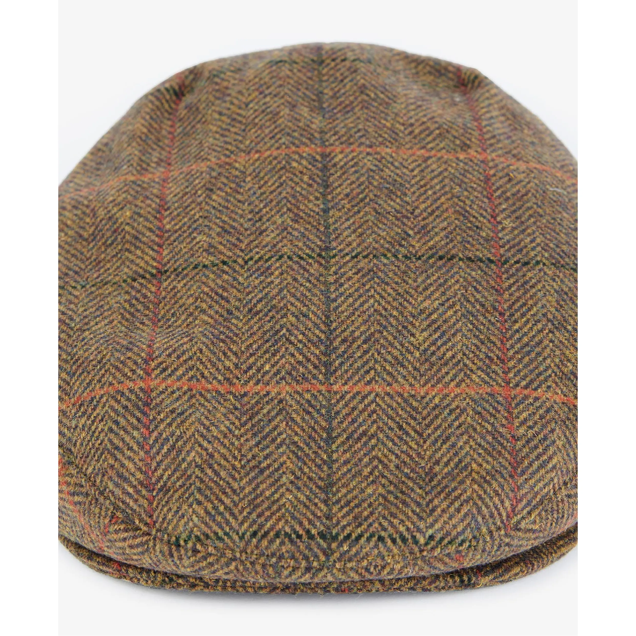 Barbour Wilkin Flat Cap MHA0665OL31 - Olive/Orange/Red