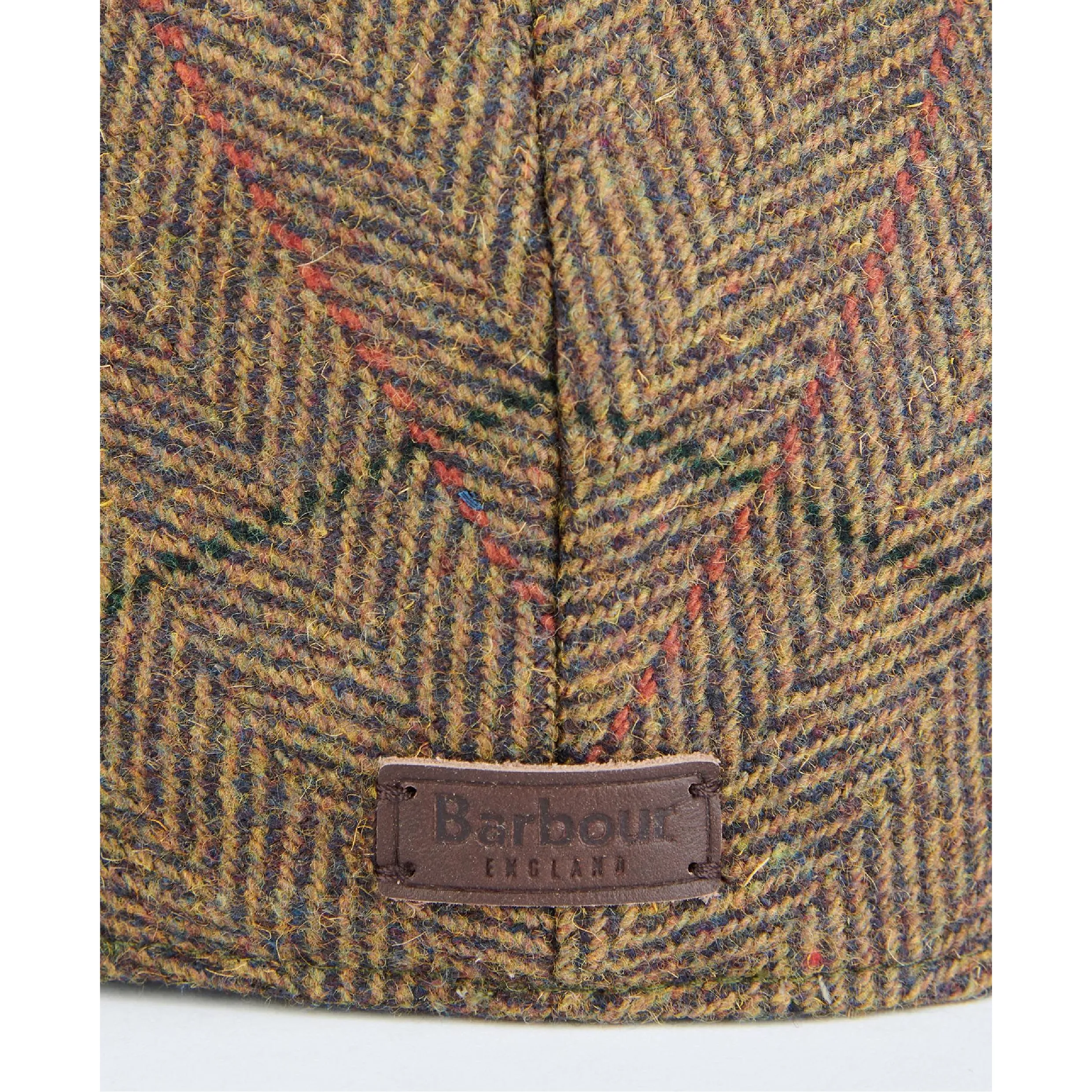 Barbour Wilkin Flat Cap MHA0665OL31 - Olive/Orange/Red