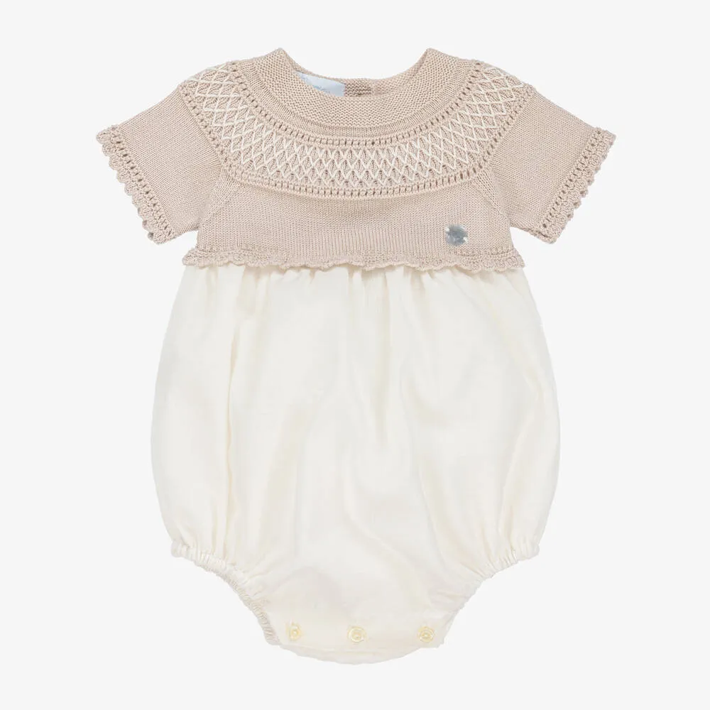 Beige Cotton Knit Shortie